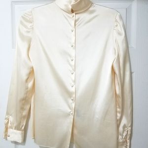 St. John creamy satin blouse